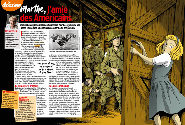 Dossier “1939-1945 - Ados dans la guerre”, Okapi n° 1202, 15 juin 2024. Illustration : Nancy Peña.