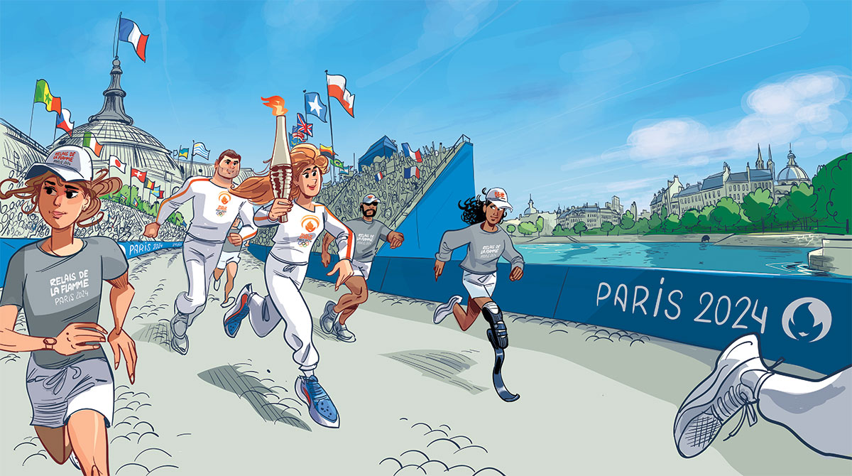 Les Jeux Olympiques, Images Doc n°428, août 2024. Illustration : Renaud Collin.