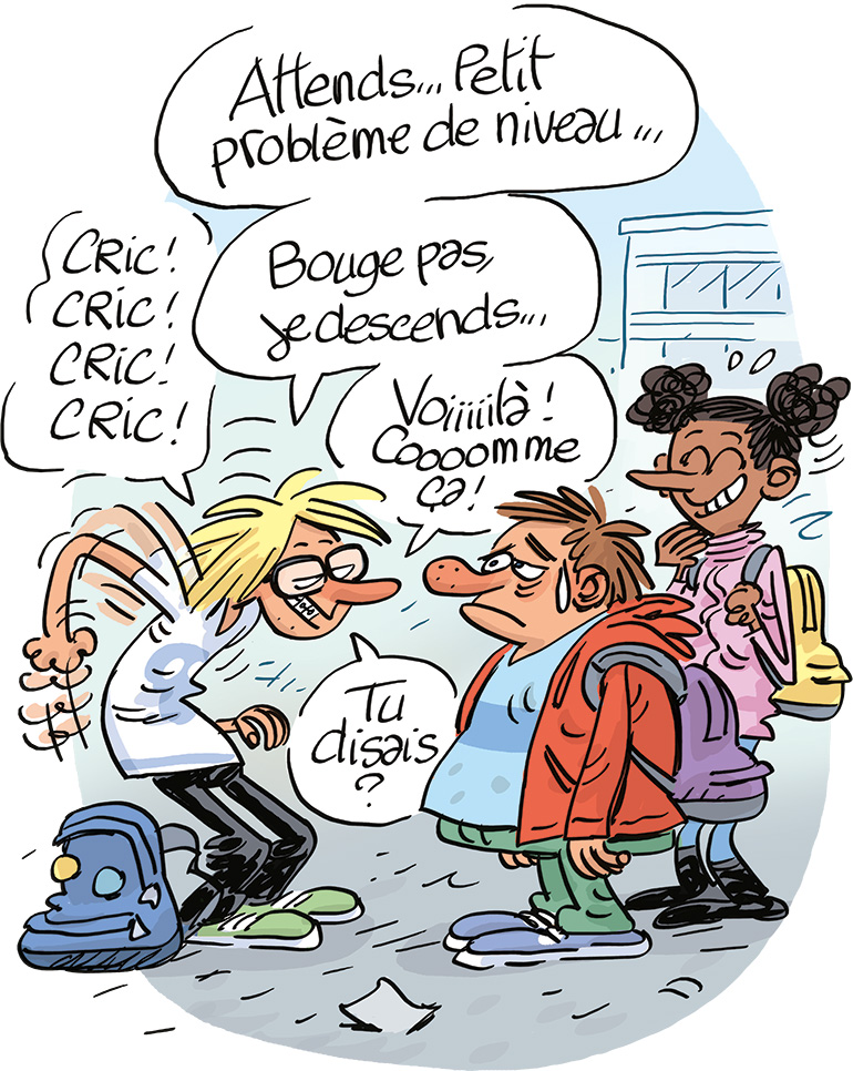 Ados traité(e)s d'intellos ? Le top des réparties par Okapi, le magazine Bayard Jeunesse des 10-15 ans. Illustration : Sylvain Frécon. Okapi n° 1215.