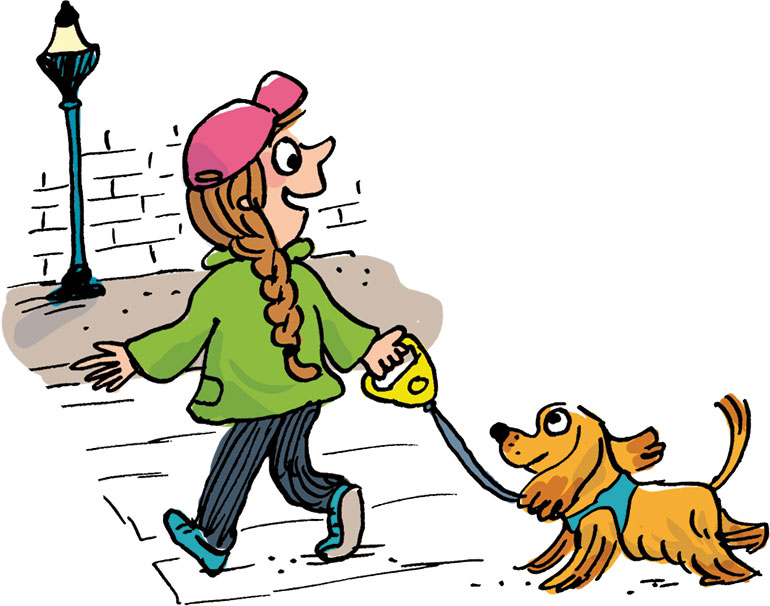 Promener son chien. “Occupe-toi bien de ton chien…”, Images Doc n°433, janvier 2025. Illustrations : Marion Puech.