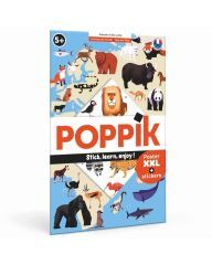 Poster à sticker - Les animaux - 67 stickers - Poppik